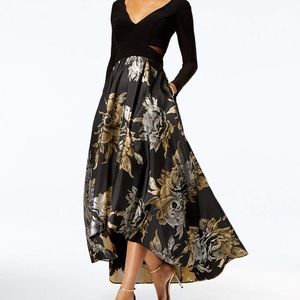 Xsacpe high-low brocade gown